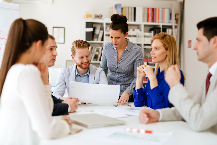 Business meeting and brainstorming in modern office